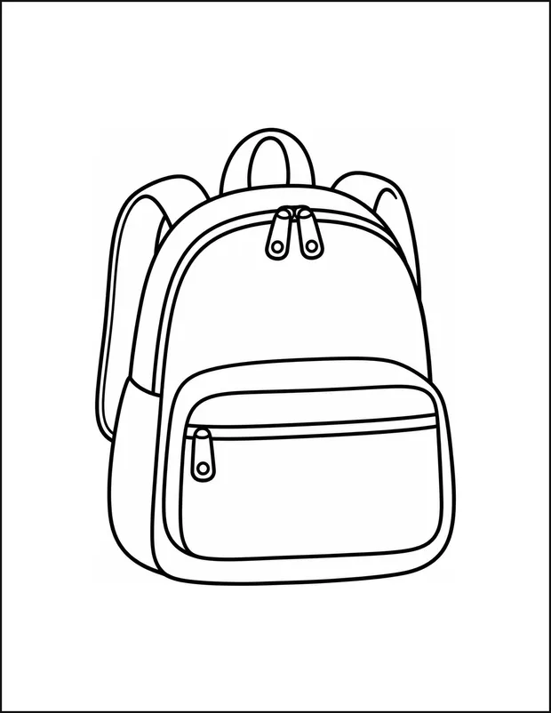 A large backpack with one wide front pocket and two straps.