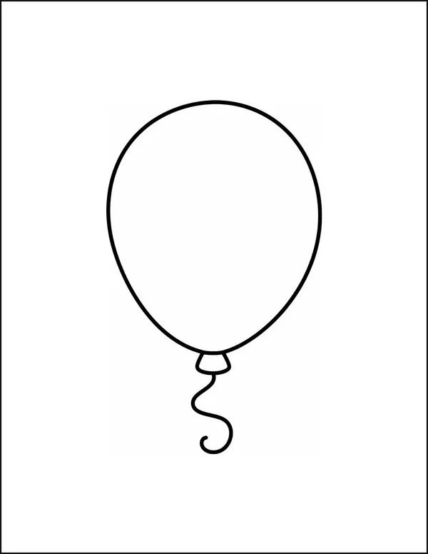 One round balloon floating above a short curly string.