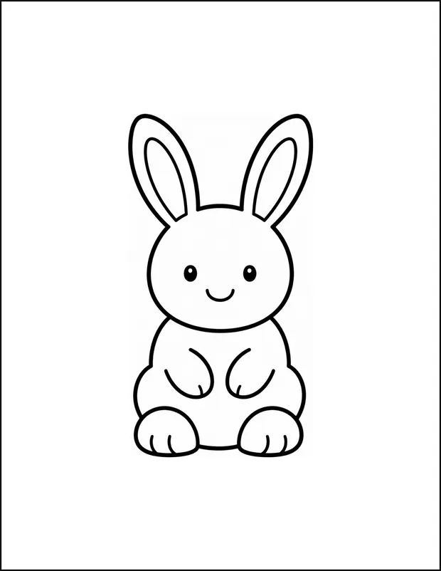 A large bunny sitting upright with two long ears pointing up.