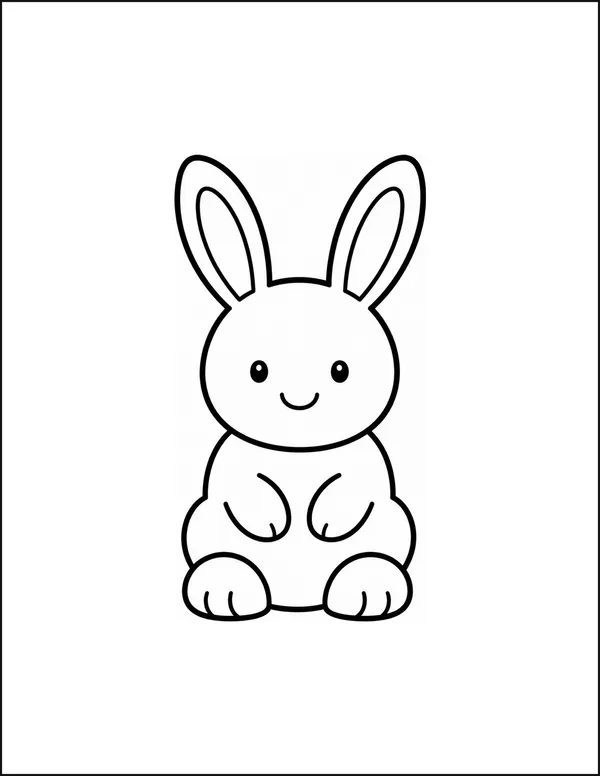 A large bunny sitting upright with two long ears pointing up.