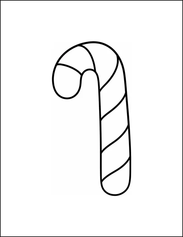 One large candy cane with four wide stripes along its curve.