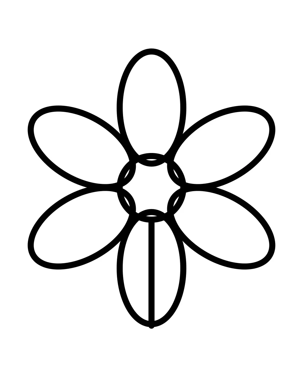 A large daisy flower with six wide petals and a round centre.