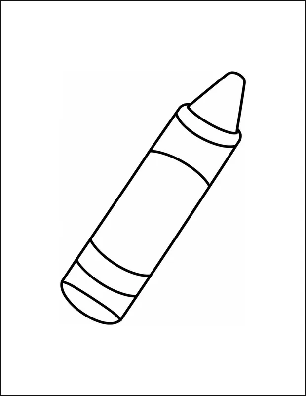 One large crayon lying at an angle with three wrapper bands.