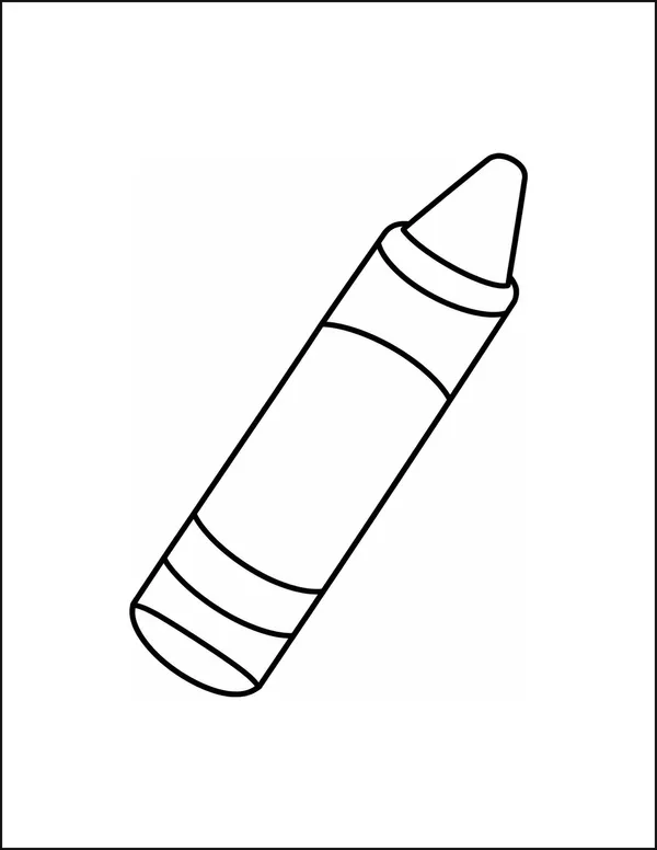 One large crayon lying at an angle with three wrapper bands.