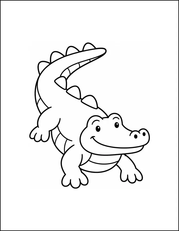 A crocodile with six large bumps running along its back.