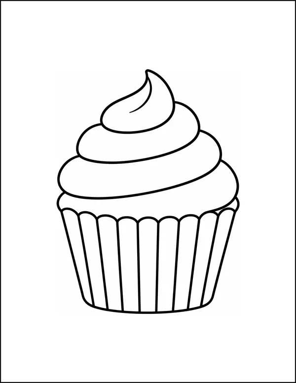 A large cupcake with one thick swirl of frosting on top.