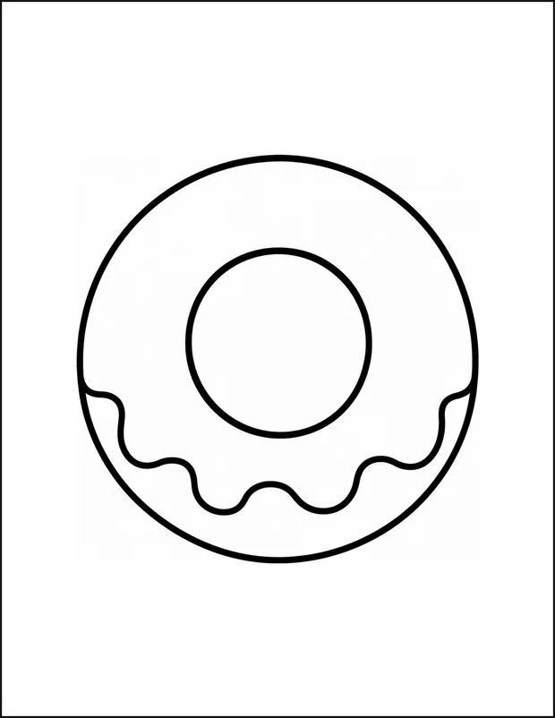 A large donut with one oversized round hole in the middle.