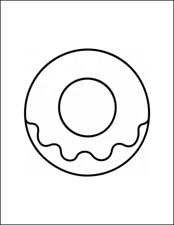 A large donut with one oversized round hole in the middle.