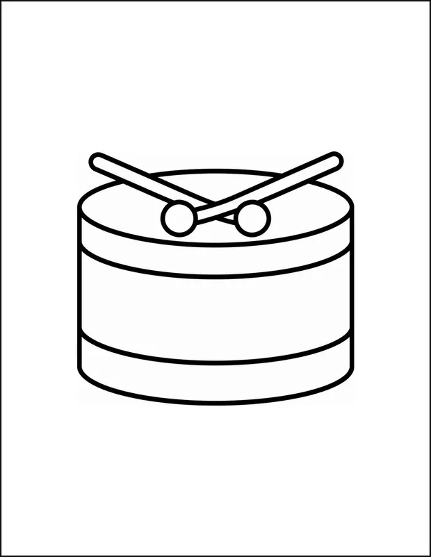 A large drum with two wide stripes around its body.