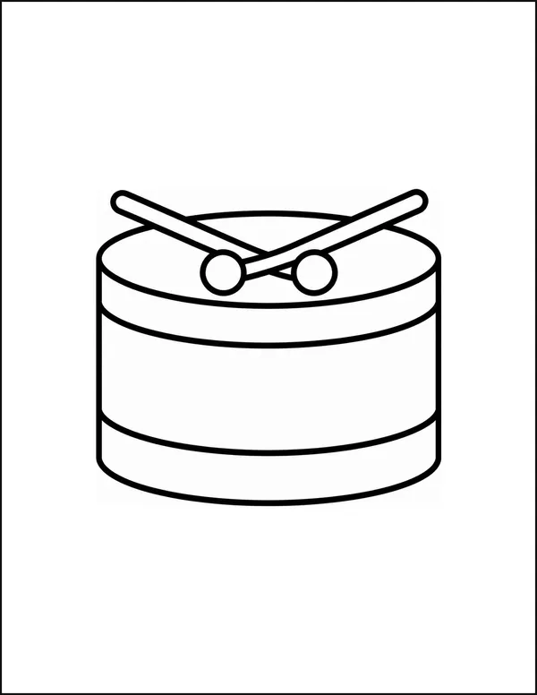 A large drum with two wide stripes around its body.