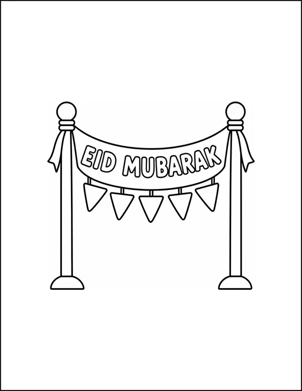 A hanging banner of four flags with a crescent moon and star.