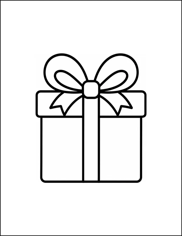 A wrapped gift box with one oversized bow and two loops.