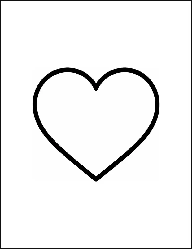One large heart with a thick symmetrical outline.