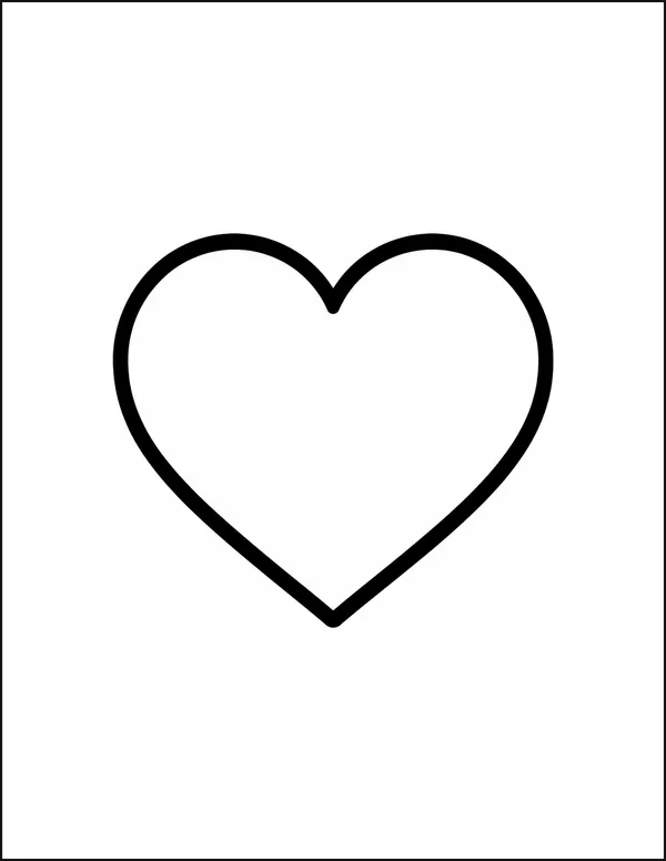 One large heart with a thick symmetrical outline.