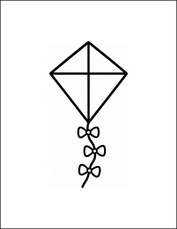 A large kite with three bow shapes along its tail.