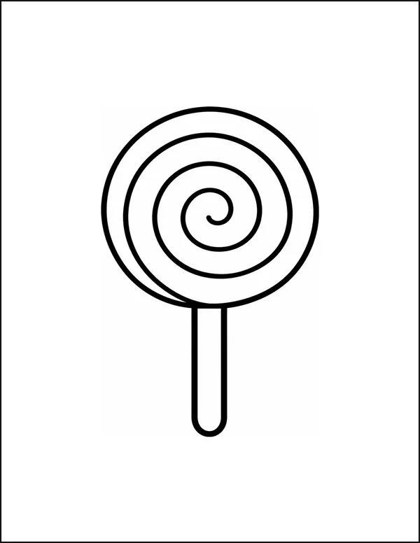 A large lollipop with one bold spiral loop and a wide stick.