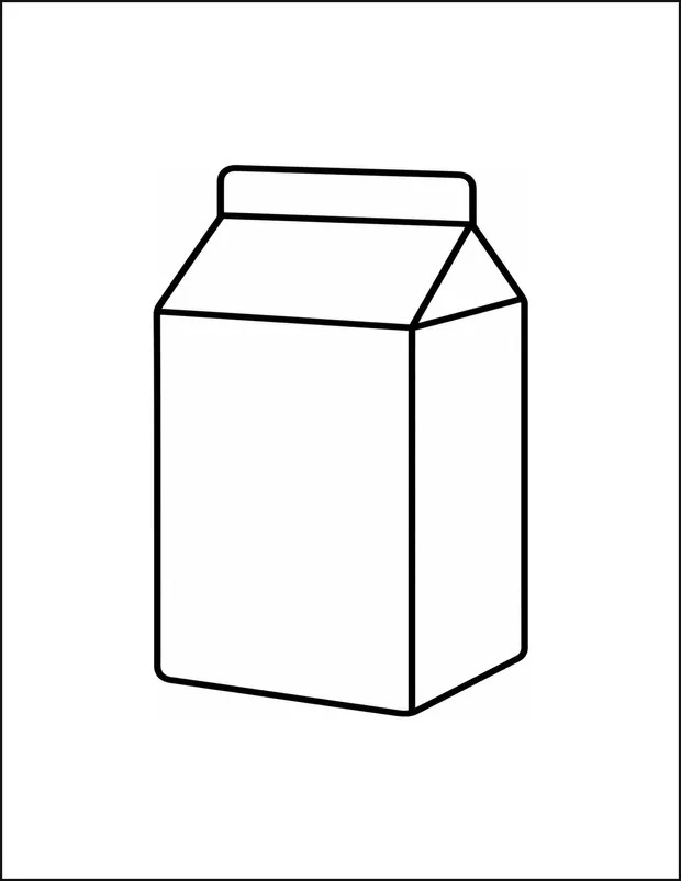 A tall milk carton with one broad fold across the top.