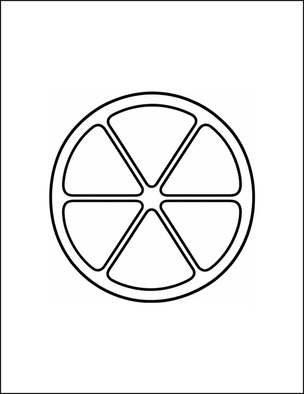 One orange cut open to show six large segments inside.