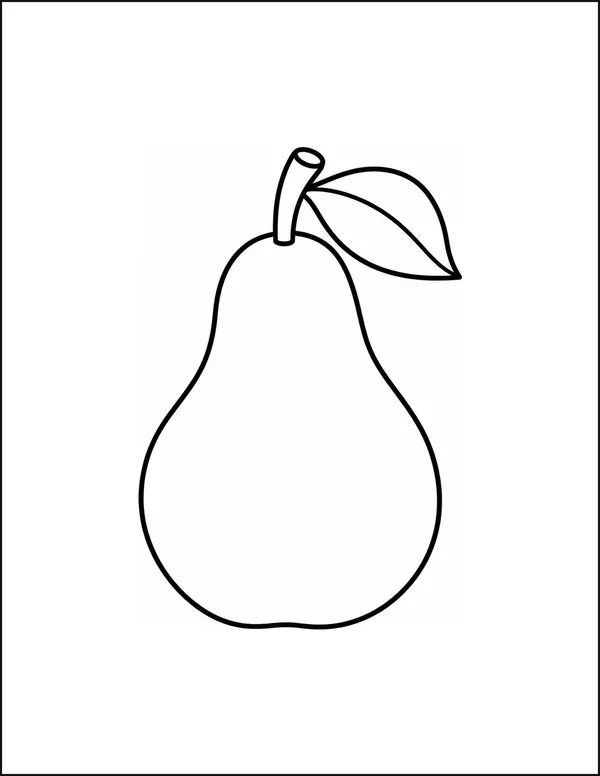 One large pear with a single leaf growing from its stem.