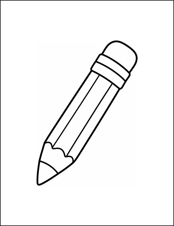 One large pencil set at an angle with a wide sharpened tip.
