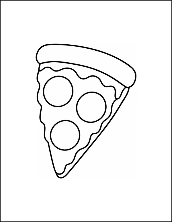 One slice of pizza with exactly three large topping circles.