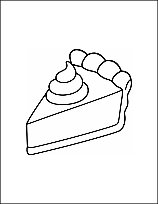 One large slice of pumpkin pie with three wide crust ridges.