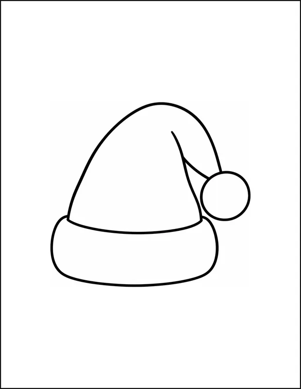 A Santa hat with one large round pom-pom at the tip.