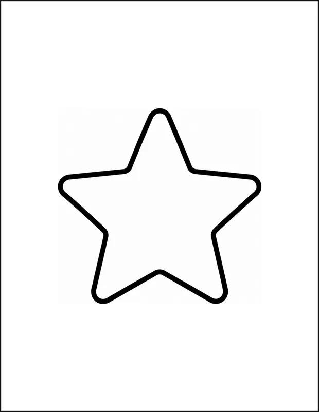 One large five-point star with exactly five rounded points.