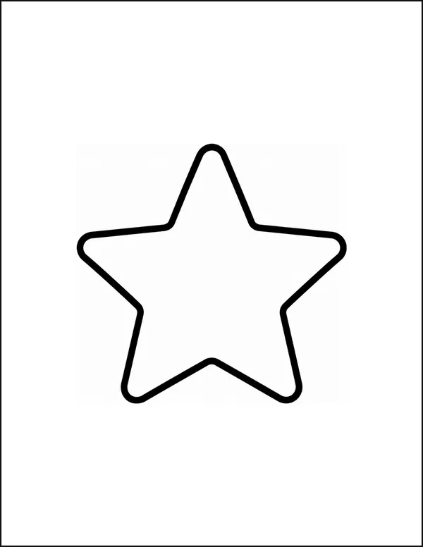 One large five-point star with exactly five rounded points.