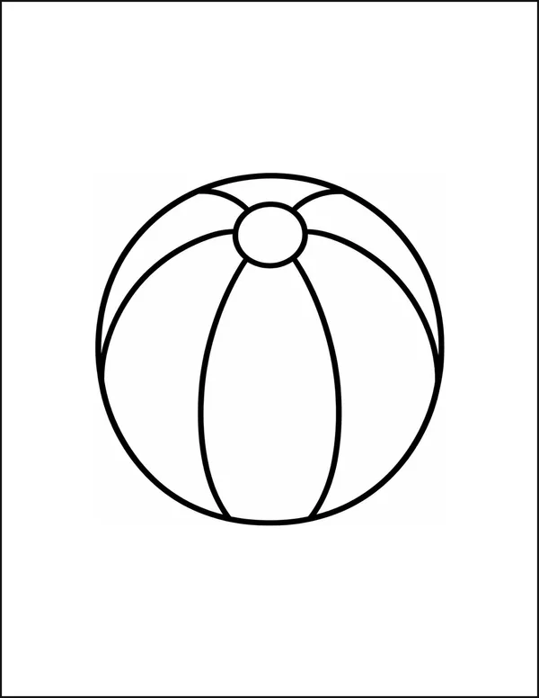 A round toy ball divided into four wide curved panels.